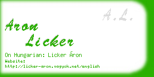 aron licker business card